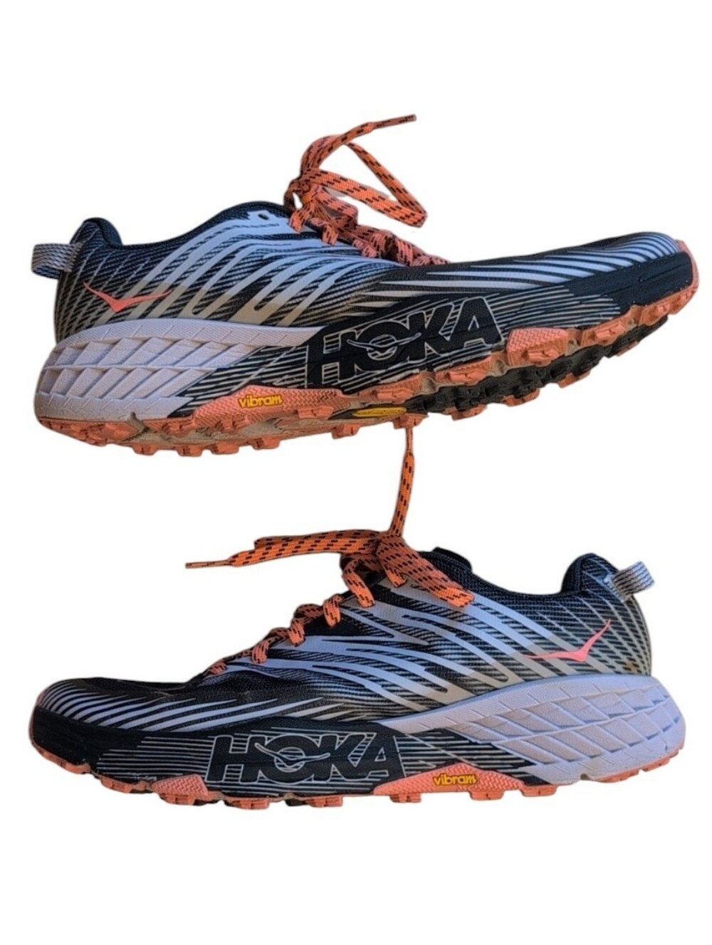 HOKA ONE ONE Speedgoat 4 Trail Running Shoes Navy Orange Size 9